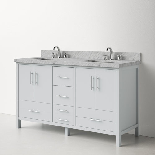 AllModern Kiara 60'' Double Bathroom Vanity with Top & Reviews | Wayfair